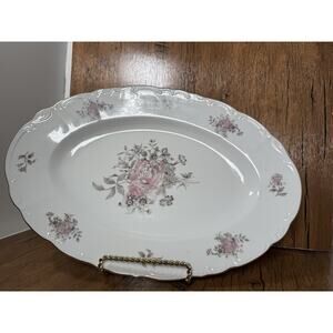 Vintage Oval Serving Platter "Maria" by Fine Bohemian China Czechoslovakia 12”